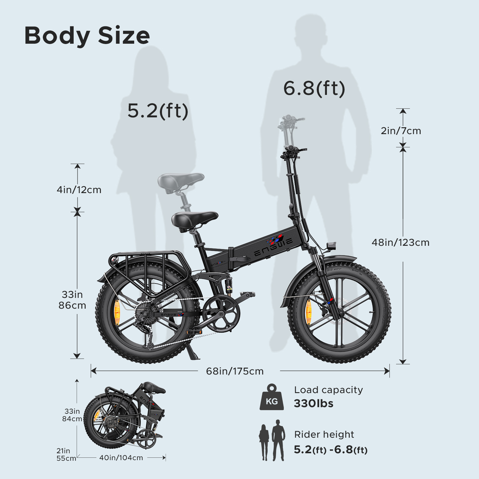 48V 750W 16AH Full Suspension Electric Bicycle Engwe ENGINE Pro Foldable E-bike 