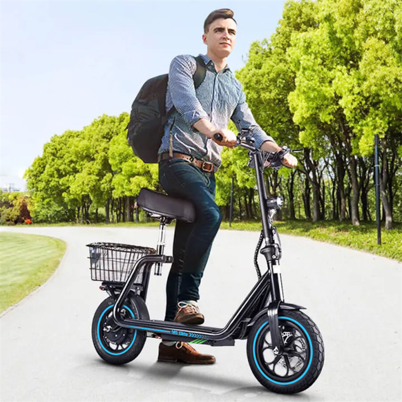 2 Wheel Electric Scooter Adults Powerful 48V 500W 13Ah EU Warehouse Escooter With Saddle & Rear Basket